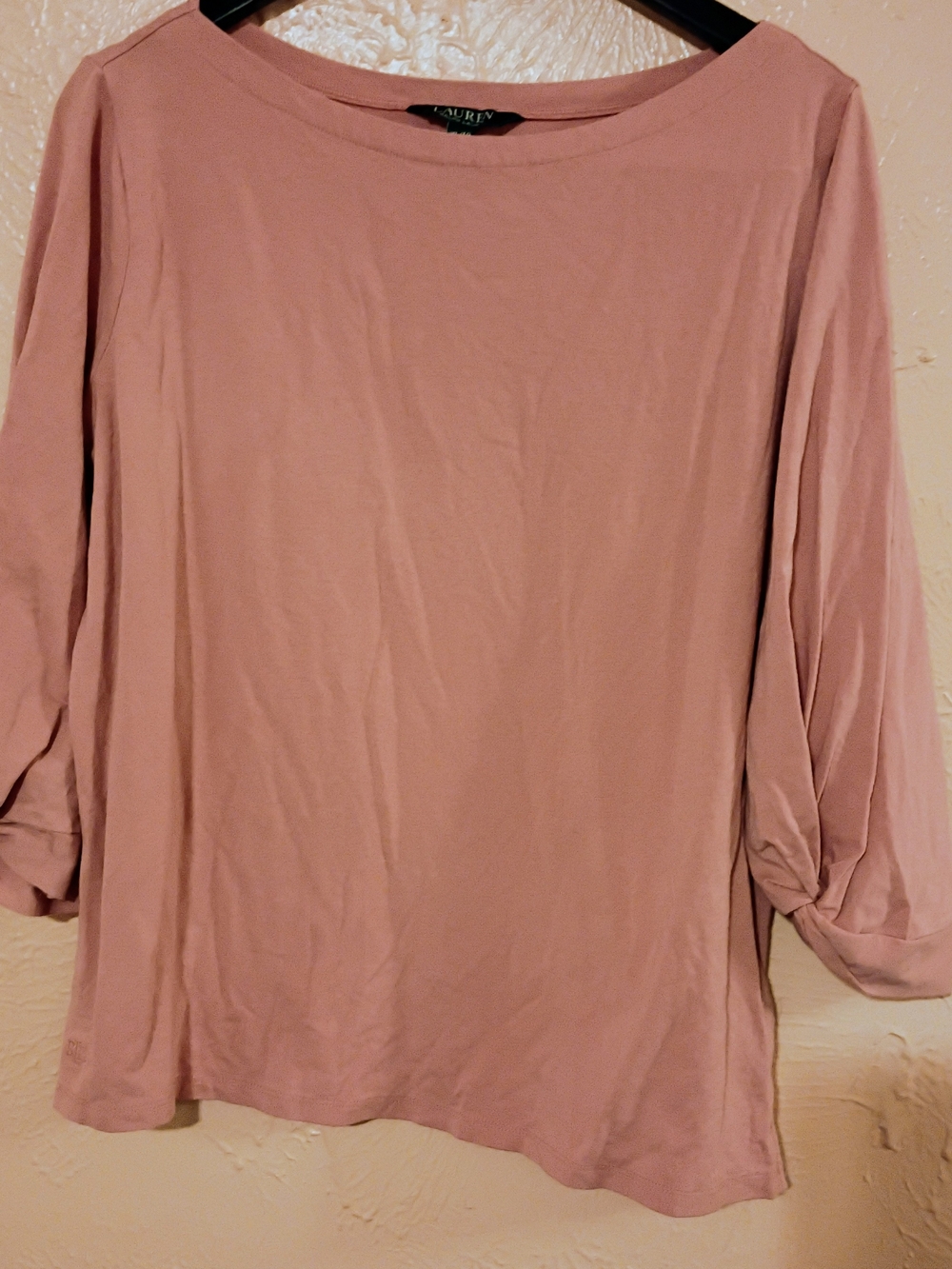 Lauren Ralph Lauren Dusty Rose Boatneck Tunic Top